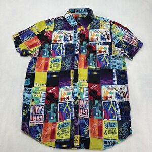 Disney Pixar Soul Shirt‎ Mens Small Jazz Festival AOP Button Up Short Sleeve